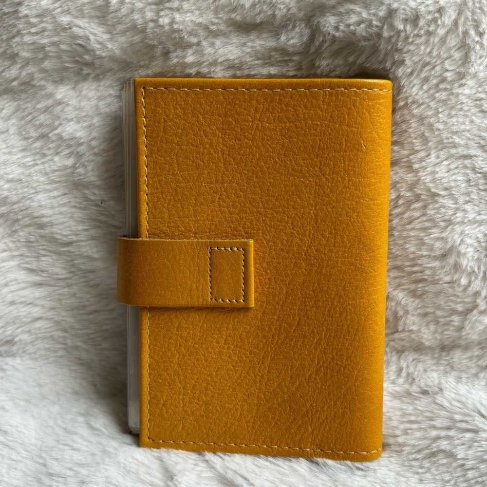 Vintage Buxton Oasis Leather Card Case Mustard Yellow Mini Wallet Made in Canada - Picture 6 of 13